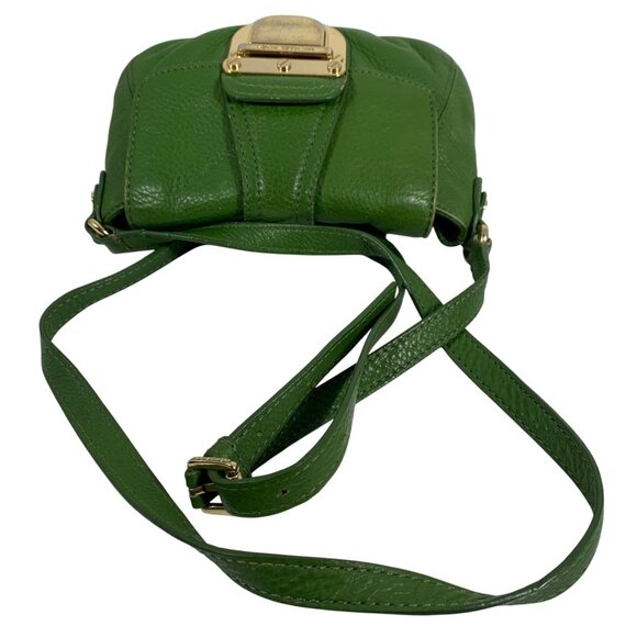 Michael Kors Crossbody Bag, Small, Green w/ Gold Buckle & Hardware, Adjustable - Picture 7 of 16